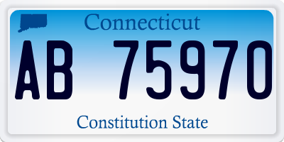 CT license plate AB75970