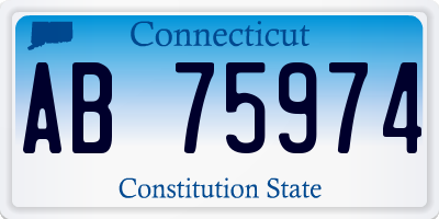 CT license plate AB75974