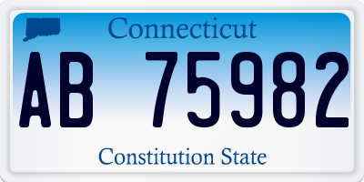CT license plate AB75982