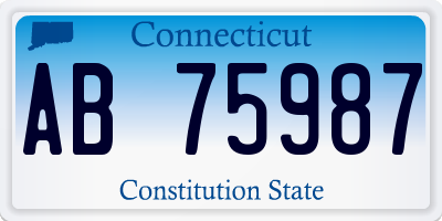 CT license plate AB75987