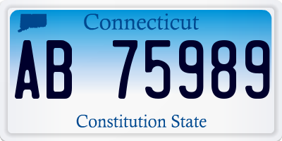 CT license plate AB75989