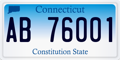 CT license plate AB76001