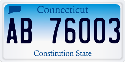 CT license plate AB76003