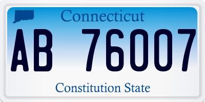 CT license plate AB76007