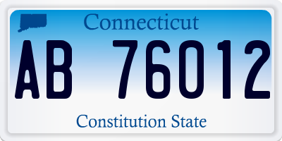 CT license plate AB76012