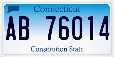 CT license plate AB76014