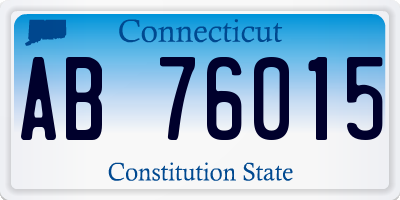 CT license plate AB76015