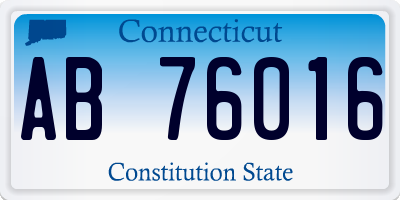 CT license plate AB76016