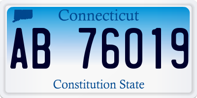 CT license plate AB76019