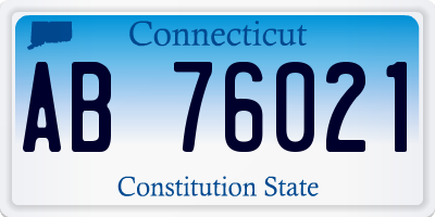 CT license plate AB76021