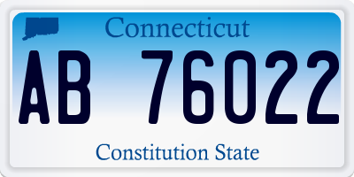 CT license plate AB76022