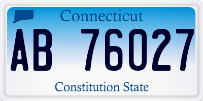 CT license plate AB76027
