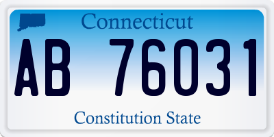 CT license plate AB76031