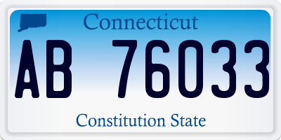 CT license plate AB76033
