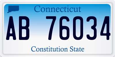 CT license plate AB76034