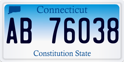 CT license plate AB76038