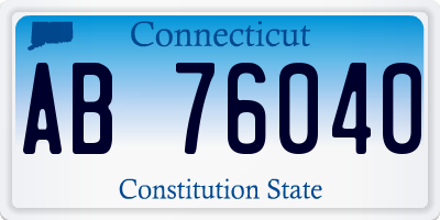 CT license plate AB76040