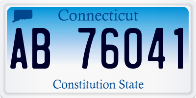 CT license plate AB76041