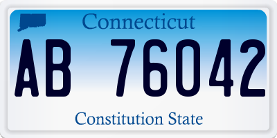 CT license plate AB76042