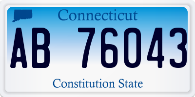 CT license plate AB76043