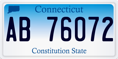 CT license plate AB76072
