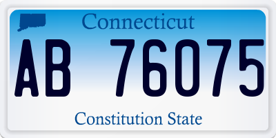 CT license plate AB76075