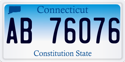 CT license plate AB76076