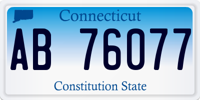 CT license plate AB76077