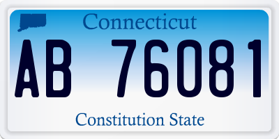 CT license plate AB76081