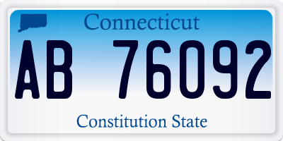 CT license plate AB76092