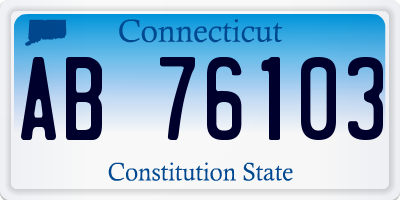 CT license plate AB76103