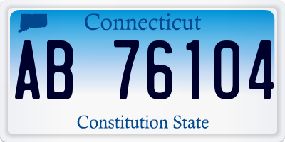 CT license plate AB76104