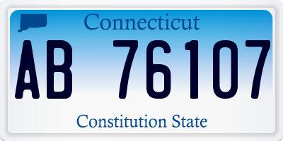 CT license plate AB76107