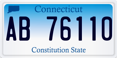 CT license plate AB76110