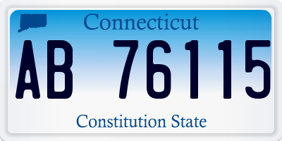 CT license plate AB76115