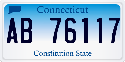 CT license plate AB76117