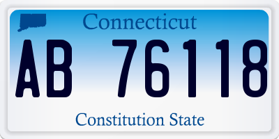 CT license plate AB76118