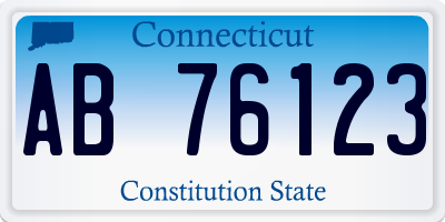 CT license plate AB76123