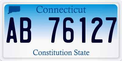 CT license plate AB76127