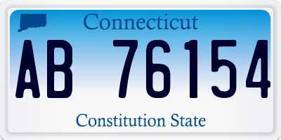CT license plate AB76154