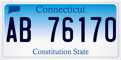 CT license plate AB76170