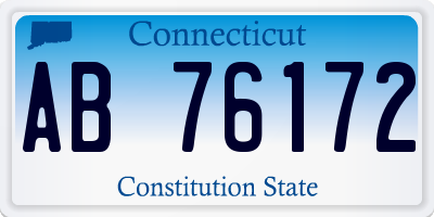 CT license plate AB76172