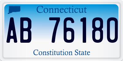 CT license plate AB76180