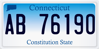 CT license plate AB76190