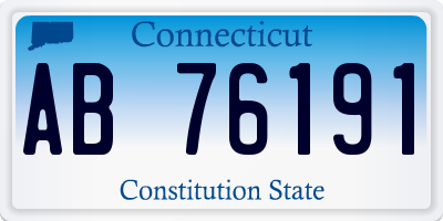 CT license plate AB76191
