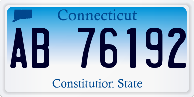 CT license plate AB76192