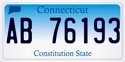 CT license plate AB76193