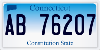 CT license plate AB76207