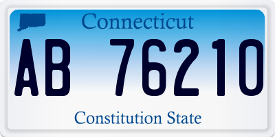 CT license plate AB76210