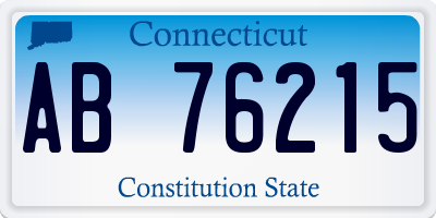 CT license plate AB76215